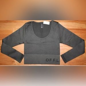 NWT Offline Women’s Seamless Ribbed Cropped Long Sleeve Top in Olive Daze Colour